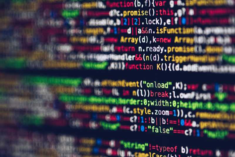 A close up photo of code on a computer.